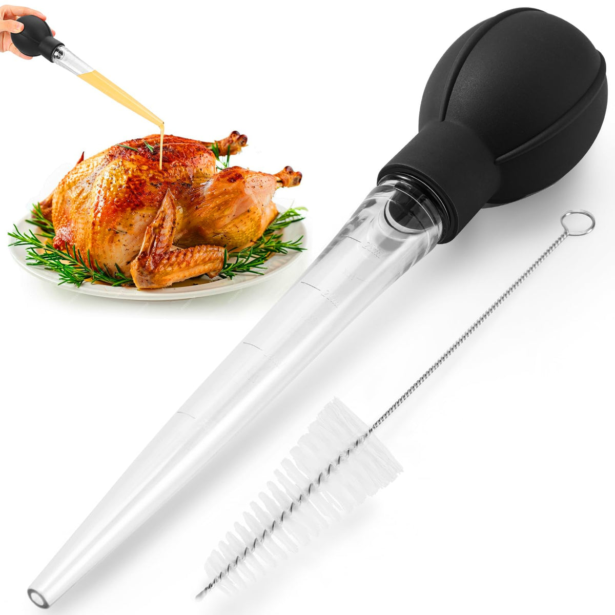 BBQ Basting Syringe Oil Dropper Cooking Pipette for Meat Poultry Marinade Barbecue Tool