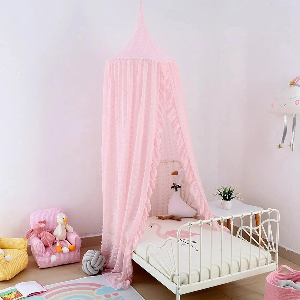 Kids Bed Canopy Cotton Mosquito Net for Nursery Reading Nook