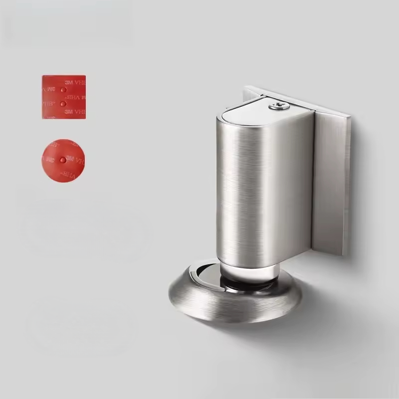 Magnetic Door Stopper with No Drill Adhesive Design for Floor Mounted Door Control