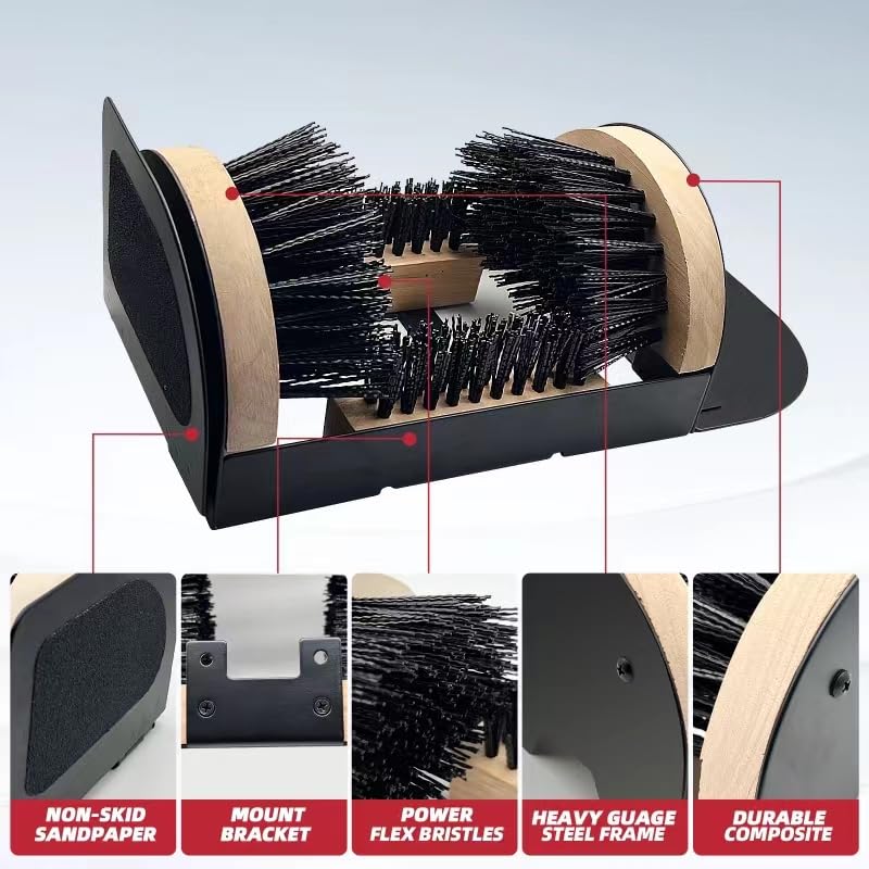 Outdoor Shoe Brush with Mud Scraper Design for All Season Footwear Cleaning and Entryway Use