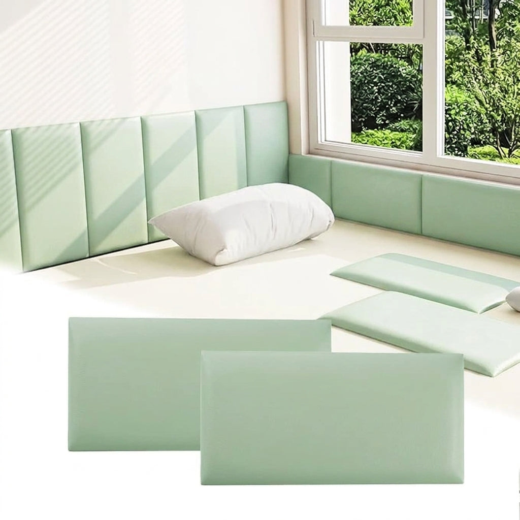 2 Pcs Safety Wall Cushion with Faux Leather Padding Design for Playrooms Kindergartens and Indoor Wall Protection (8×20"/20×50cm)