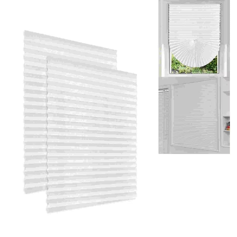 No Drill Window Blinds Light Filtering Stick On Curtains Adjustable Cut to Size with Clip Installation