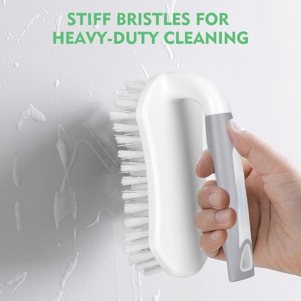 Heavy Duty Scrub Brush Set with Stiff Bristles and Non-Slip Grip for Bathroom, Kitchen, Carpet and Shower Cleaning