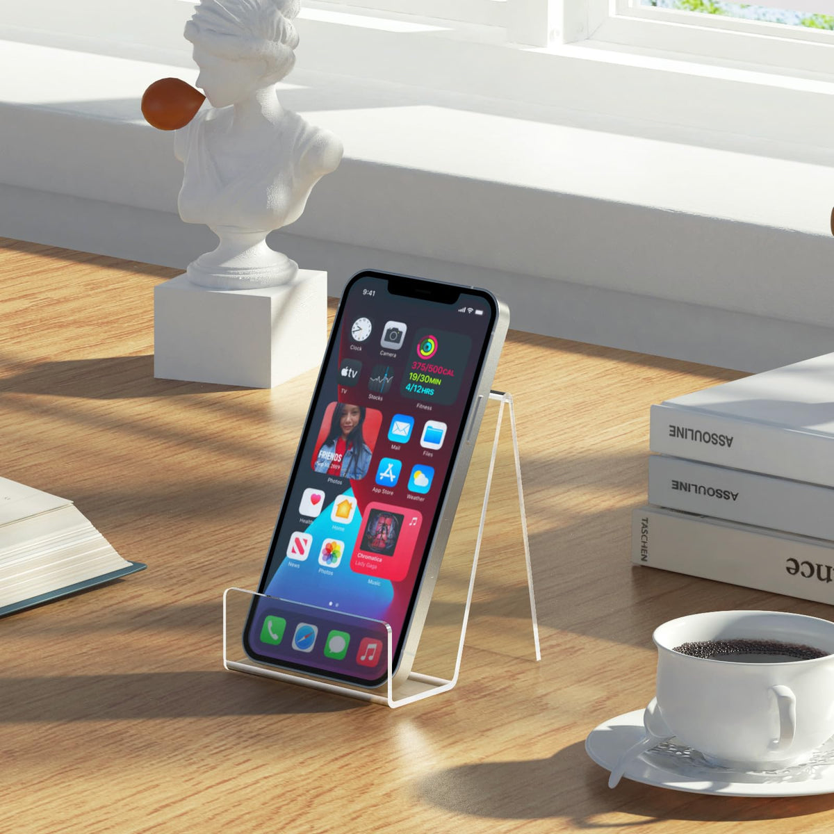 Transparent Acrylic Book Display Stand Desktop Bookshelf Holder