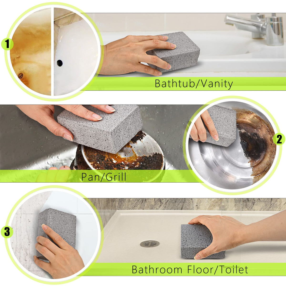 BBQ Grill Cleaning Brick Pumice Grill Stone Block for Removing Grease Stains on Grill Griddle Racks