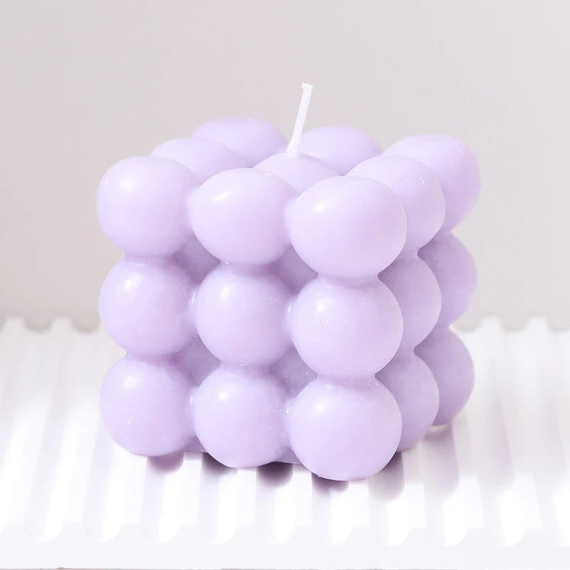 Handmade Aroma Cube Candle with Decorative Soy Wax Design for Weddings and Home Ambience