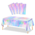Laser Rainbow Disposable Tablecloth Holographic PVC Rectangular Table Cover for Birthday Wedding Party Decor