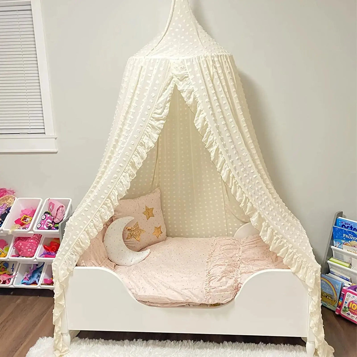 Kids Bed Canopy Cotton Mosquito Net for Nursery Reading Nook