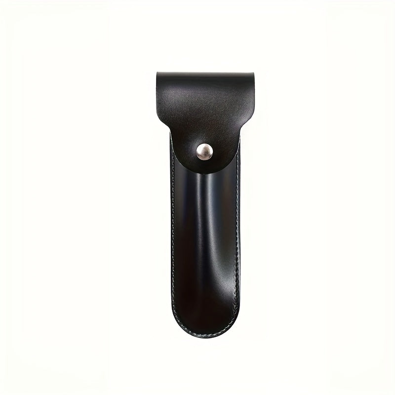 Manual Razor Leather Case for Travel, Portable Beard Trimmer Accessories, Small Storage Bag for Safety Razors and Beard Repair Tools