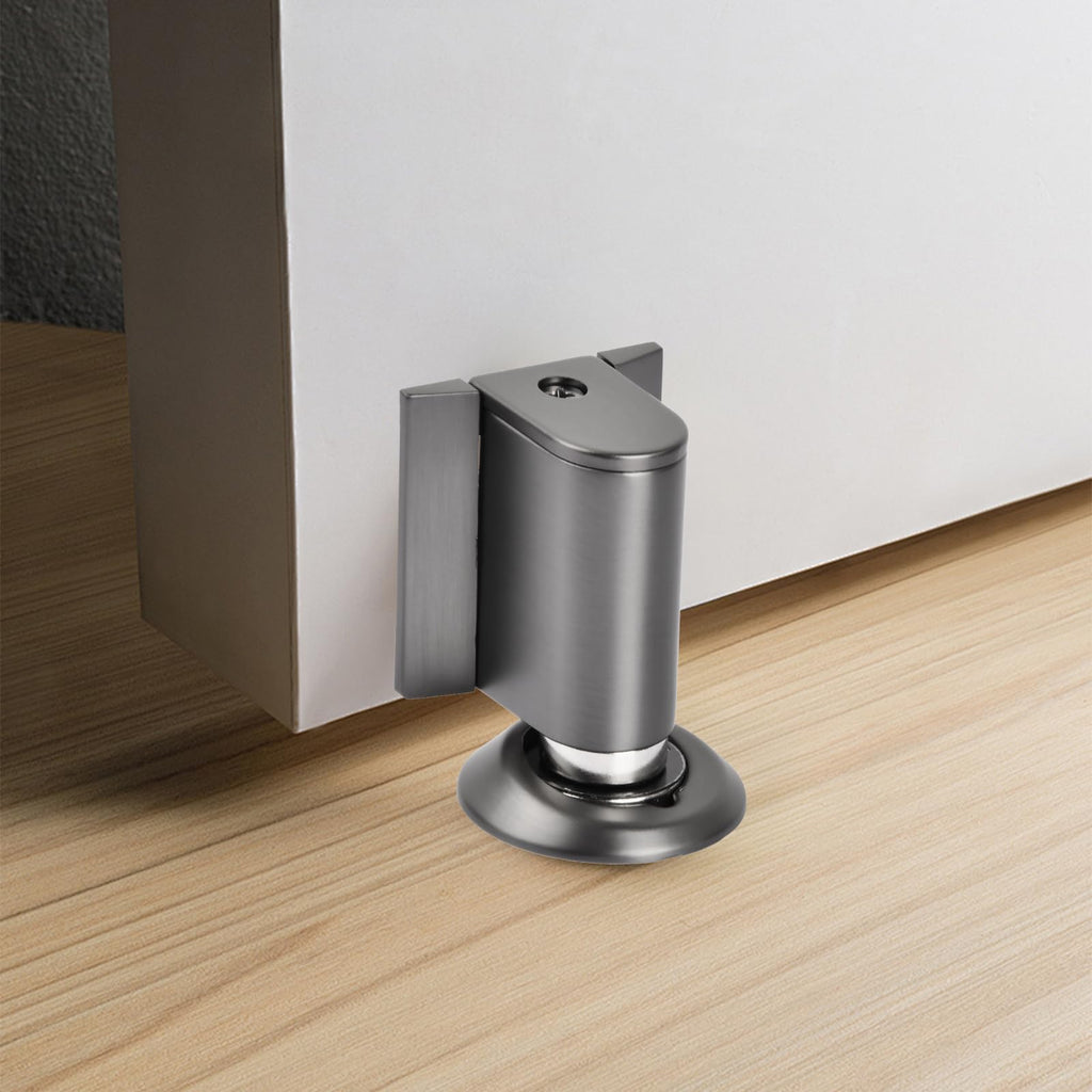 Magnetic Door Stopper with No Drill Adhesive Design for Floor Mounted Door Control