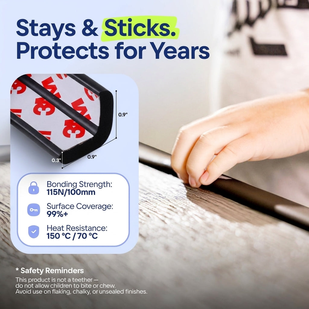 78.7" (200cm) Edge Guard Strip with Soft Foam Cushion Design for Table Corners and Child Safety Protection
