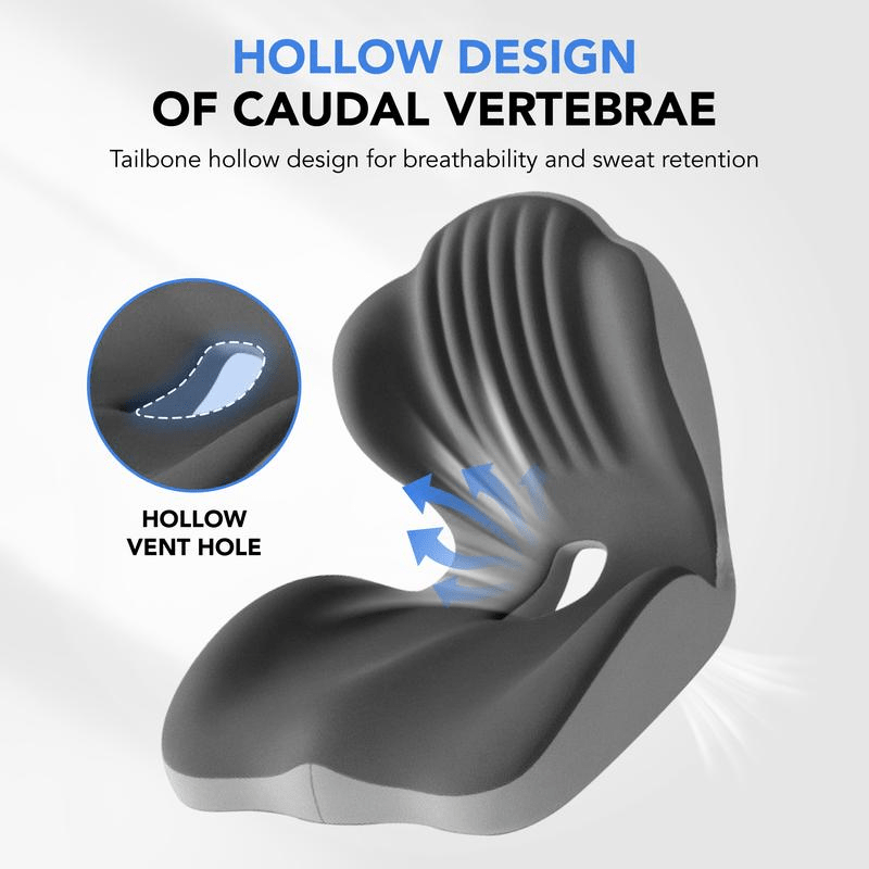 Memory Foam Seat Cushion with Contoured Support Design for Office Chairs, Car Seats and Everyday Sitting Comfort