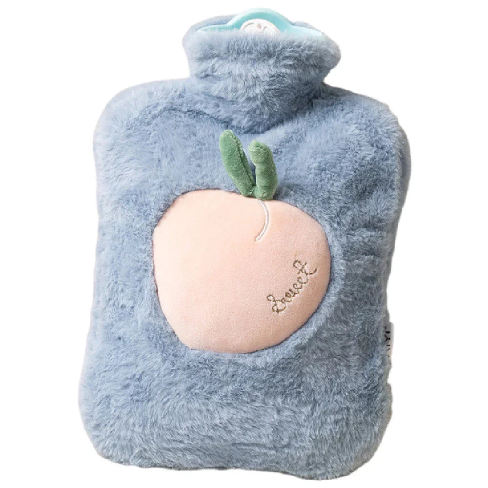 500ml Hot Water Bag with Plush Cover and Reusable PVC Bottle for Bed and Winter Comfort