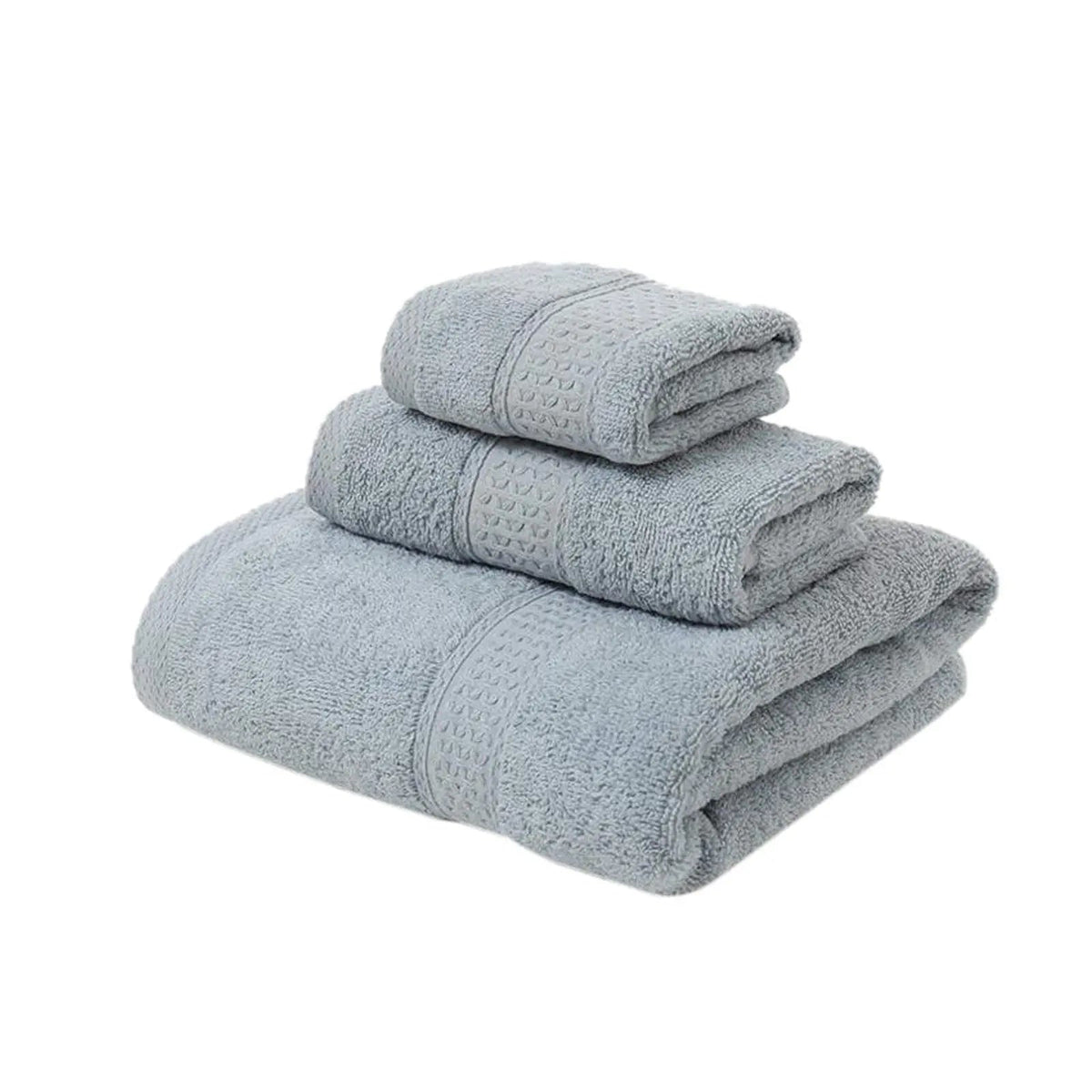 Classic Blue Washcloth Made from Long Staple Cotton with Diamond Dobby Trim