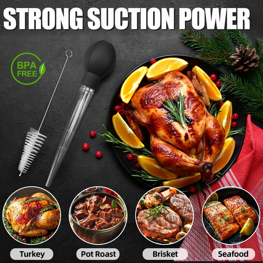 BBQ Basting Syringe Oil Dropper Cooking Pipette for Meat Poultry Marinade Barbecue Tool
