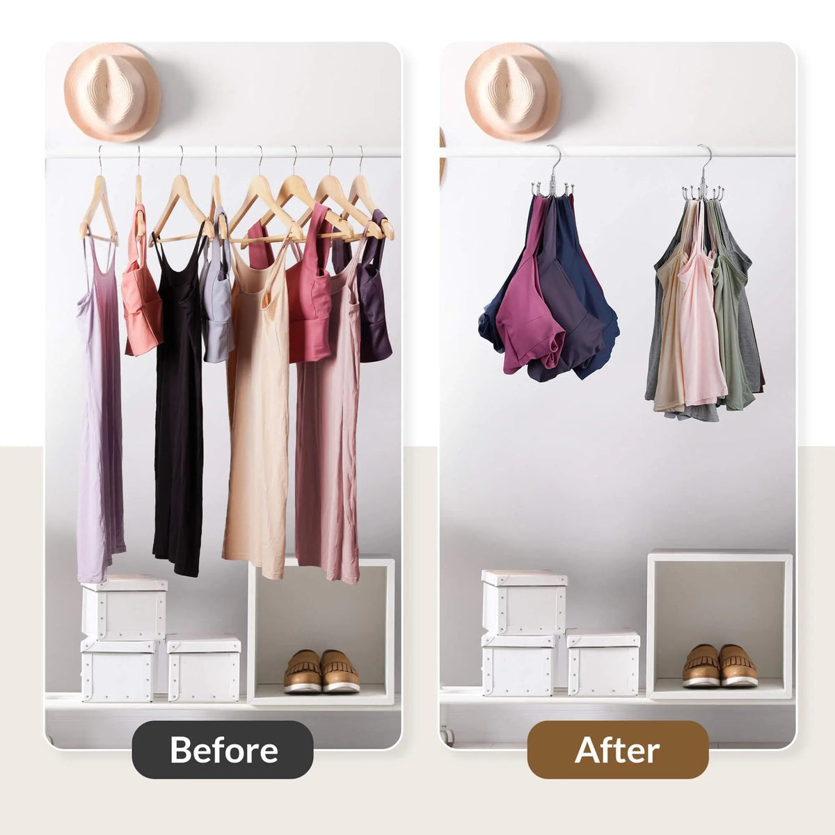 Rotatable Bra Organizer Hanger with 24 Hook Storage for Closet