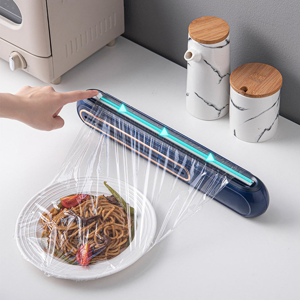 Magnetic Wrap Dispenser with Built In Cutter for Plastic Wrap and Foil Kitchen Organization