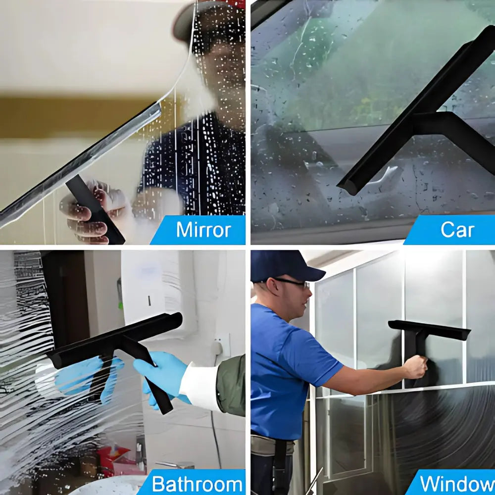 Modern Shower Squeegee with Silicone Blade for Glass Doors and Bathroom Windows
