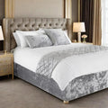 Crushed Velvet Bed Skirt Extra Deep Fully Elasticated Wrap Valance for Divan Frame