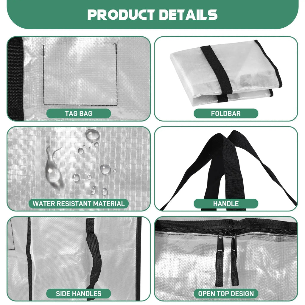 Transparent Large Capacity Quilted Storage Bag with Double Zipper for Closet Clothing