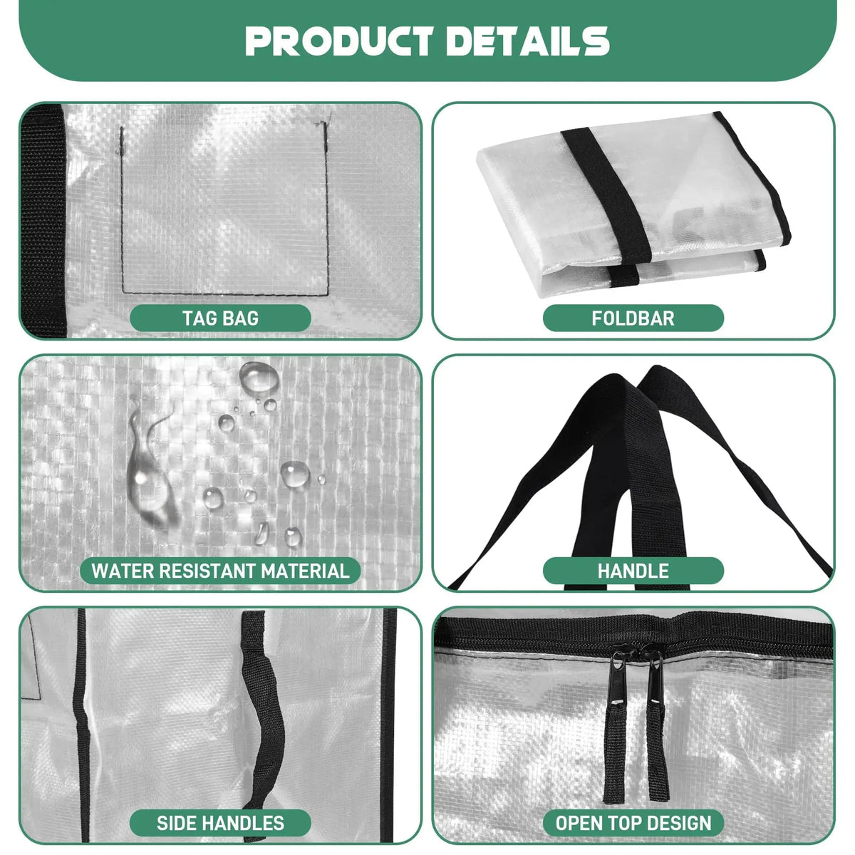 Transparent Large Capacity Quilted Storage Bag with Double Zipper for Closet Clothing