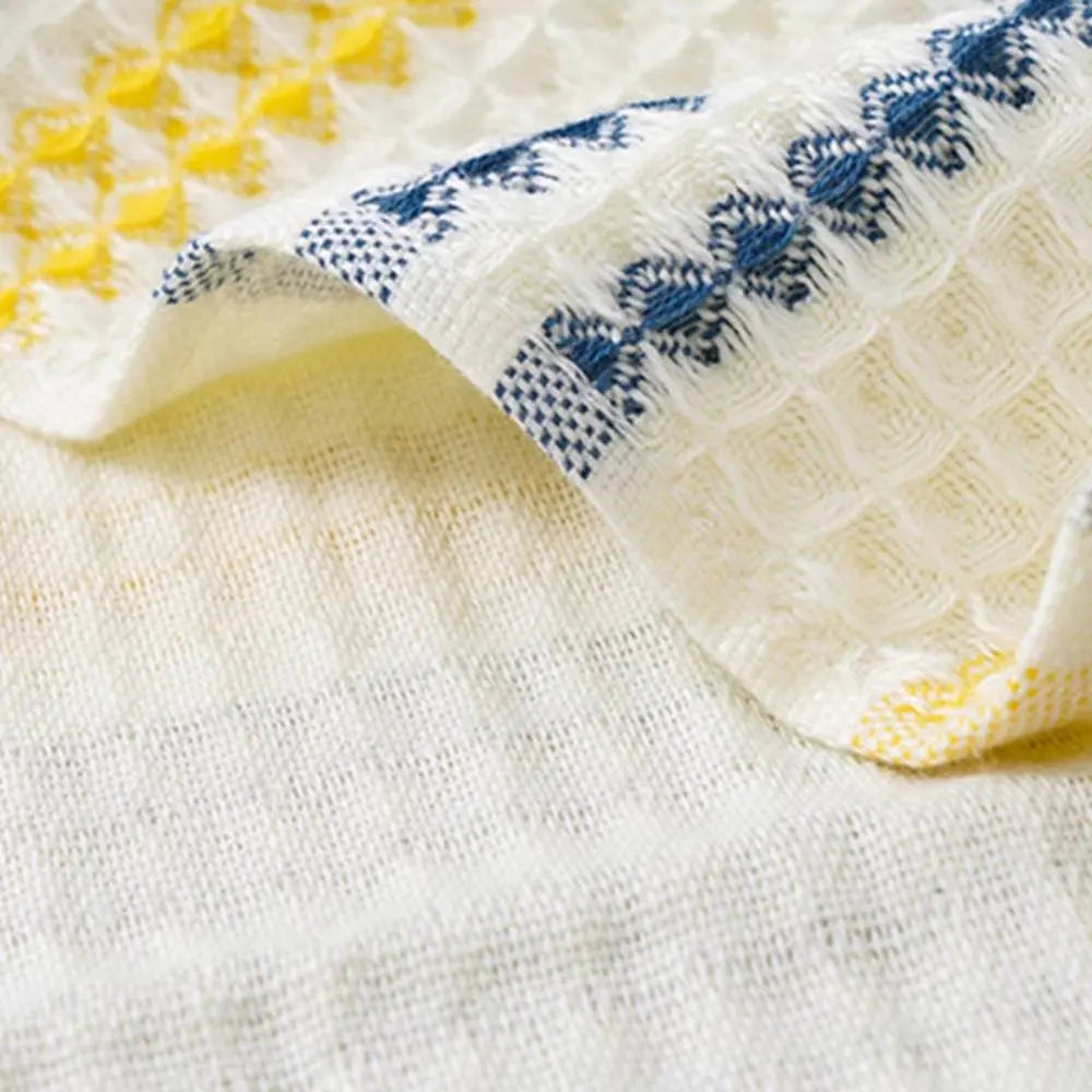 2Pcs 100% Pure Cotton Waffle Bath Towel with Honeycomb Weave for Home and Spa Use