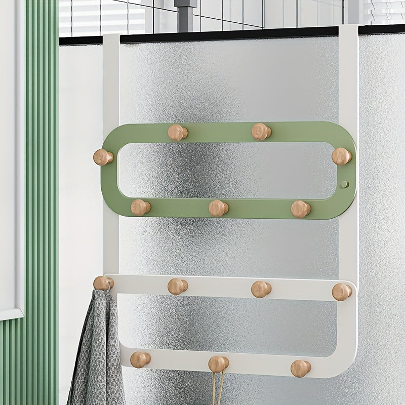 Powder-Coated Metal Over-the-Door Hook Rack, Easy-Install Hanging Organizer for Entryways, Bedrooms, or Bathrooms, Space-Saving Storage Solution