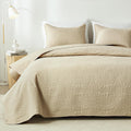 Blue Queen Quilt Set with Coin Pattern Lightweight Coverlet for All Season Bedroom Use Bedding Set