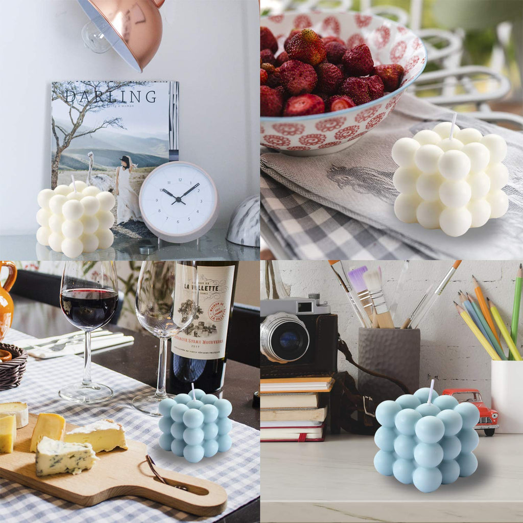 Handmade Aroma Cube Candle with Decorative Soy Wax Design for Weddings and Home Ambience