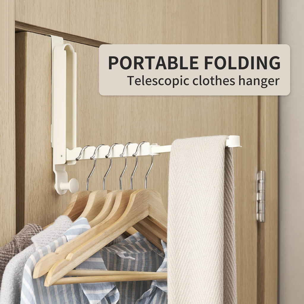 Door Hanger Rack with Retractable Aluminum Design for Bathroom and Bedroom Storage