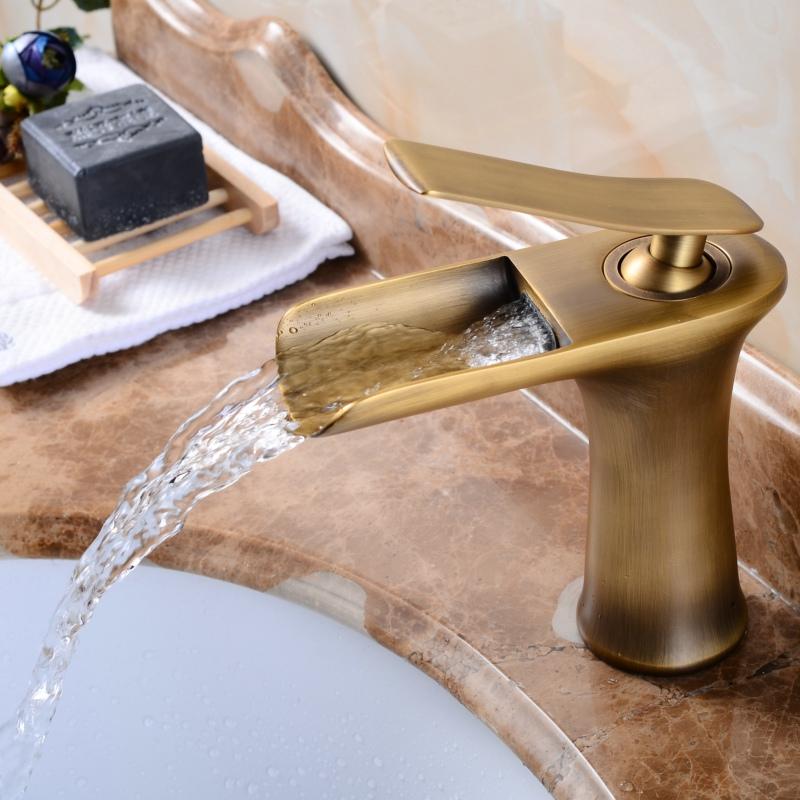 Waterfall Basin Faucet with Single Handle Mixer Design for Bathroom Sink and Vanity Use