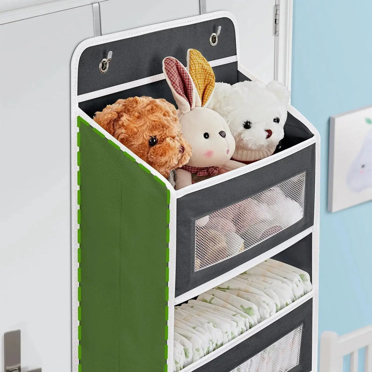 5 Shelf Over Door Organizer with Reinforced Structure and Large Pockets for Bedroom, Bathroom, and Pantry Storage