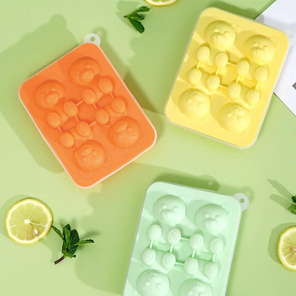 Bear Chill Ice Mold with 3D Silicone Design for Whiskey Cocktails and Creative Beverage Cooling