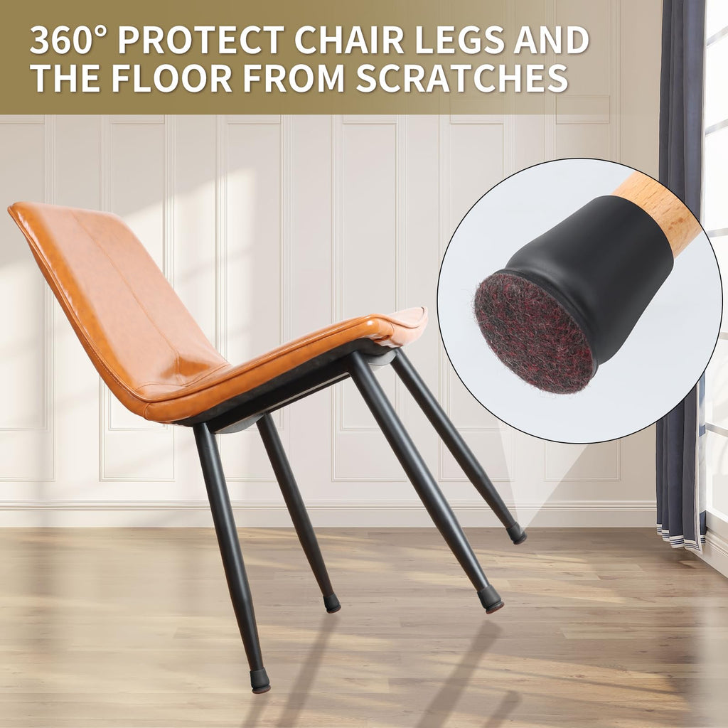 8Pcs Silicone Floor Chair Leg Protectors with Felt Furniture Caps