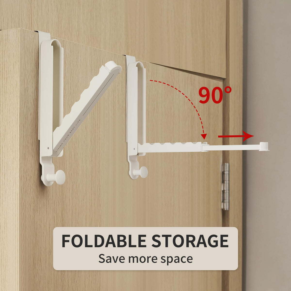 Door Hanger Rack with Retractable Aluminum Design for Bathroom and Bedroom Storage