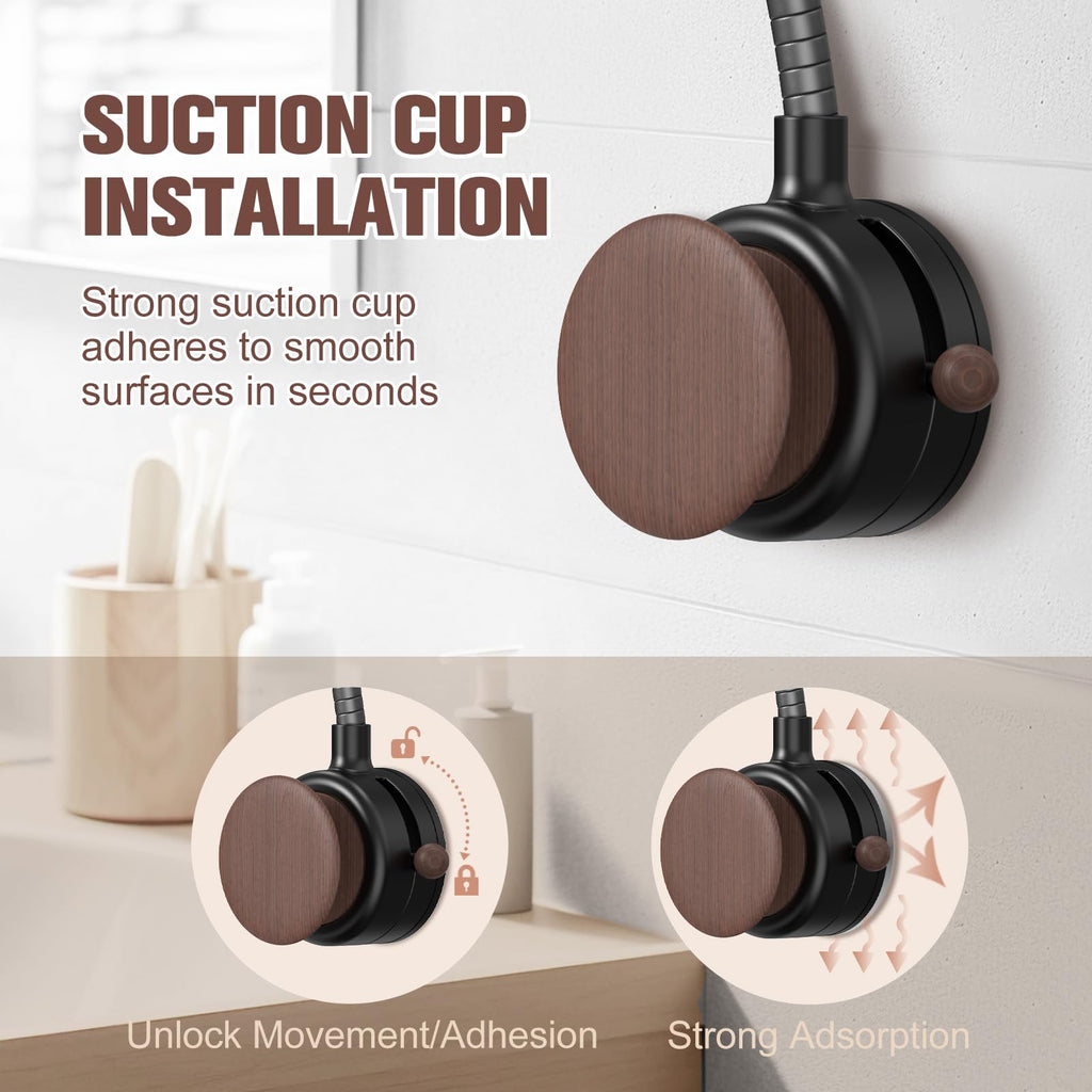 Rotatable Hair Dryer Holder with Adjustable Wall Mount Design for Bathroom Storage