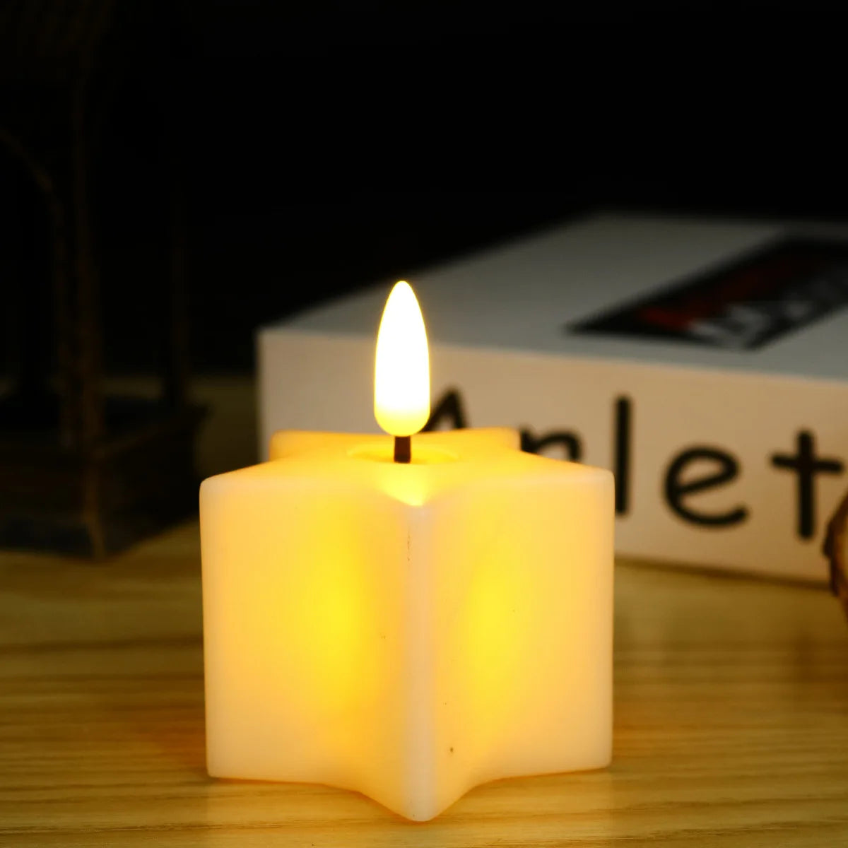 Cube Simulated LED Candle Light with Decorative Flameless Design for Home Décor and Ambient Lighting