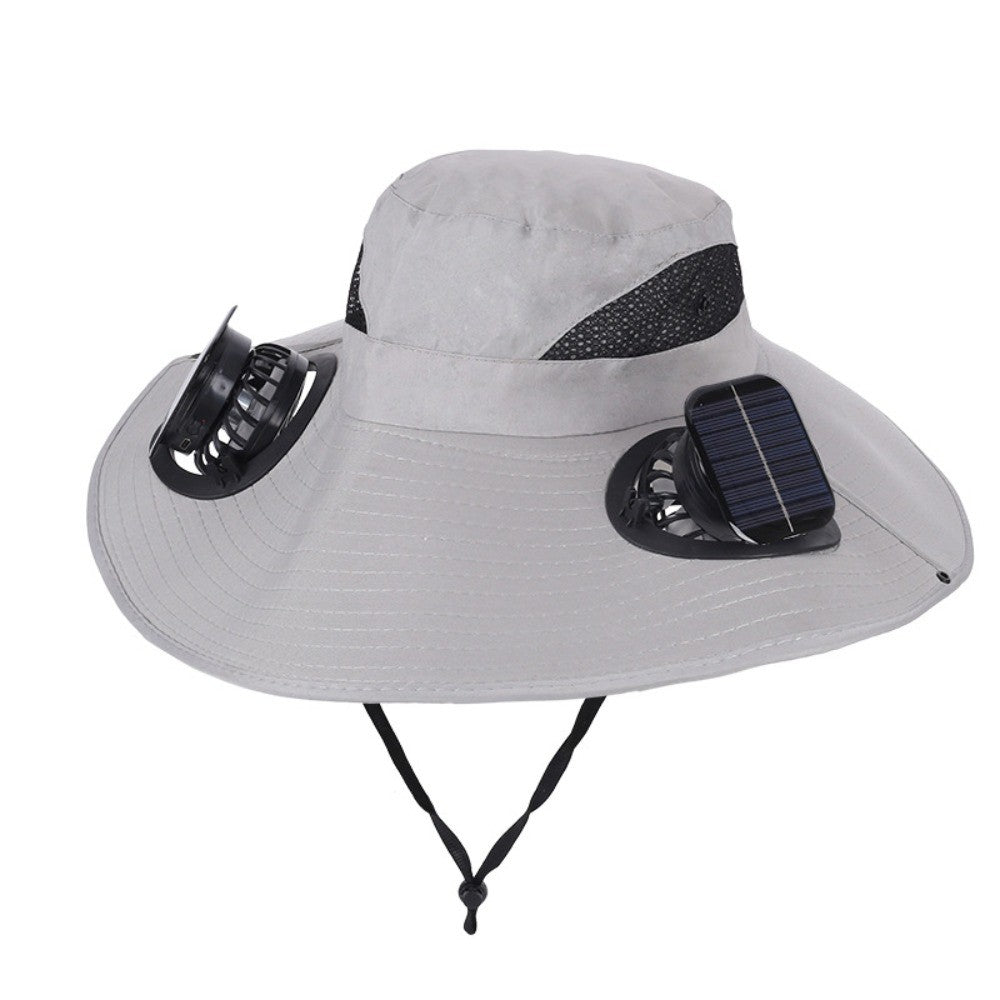 Cooling Bucket Hat with Solar Fan and Quick Dry Wide Brim Design for Outdoor Summer Activities
