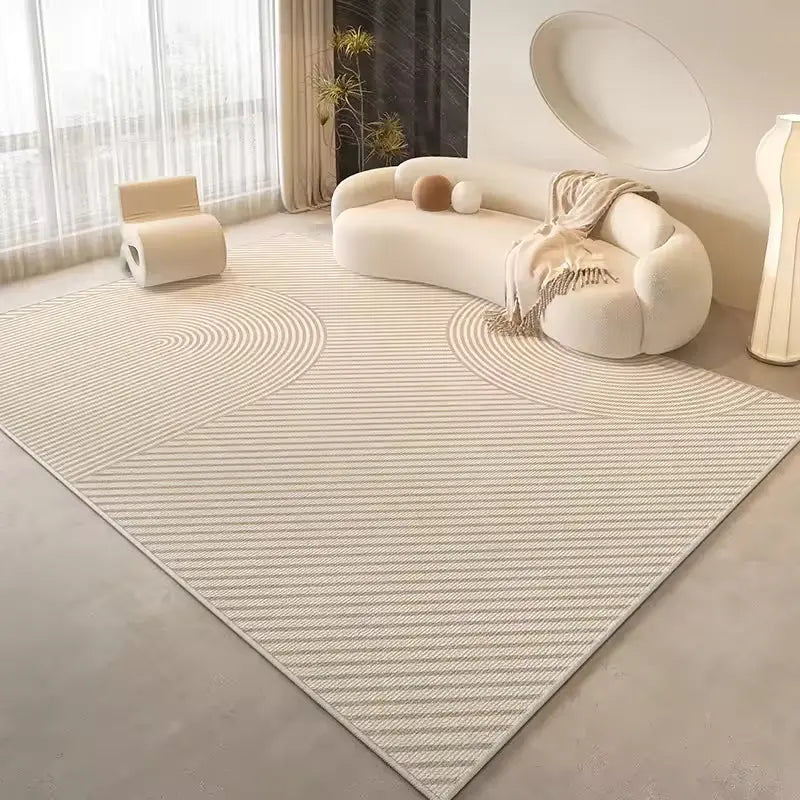 Fluffy Cream Style Anti-Slip Floor Rug for Living Room and Bedroom Decor