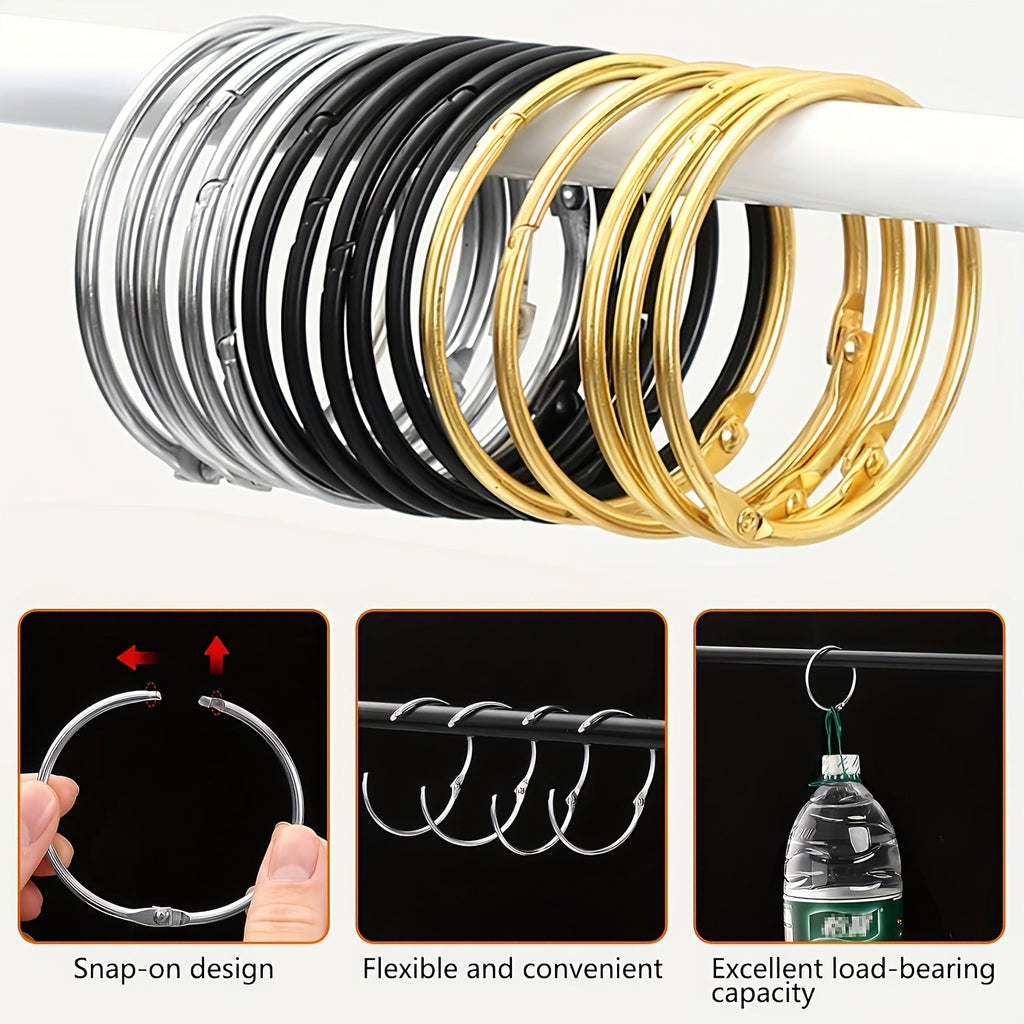 Metal Curtain O Rings with Rust Resistant Smooth Glide Design for Shower and Bathroom Curtains