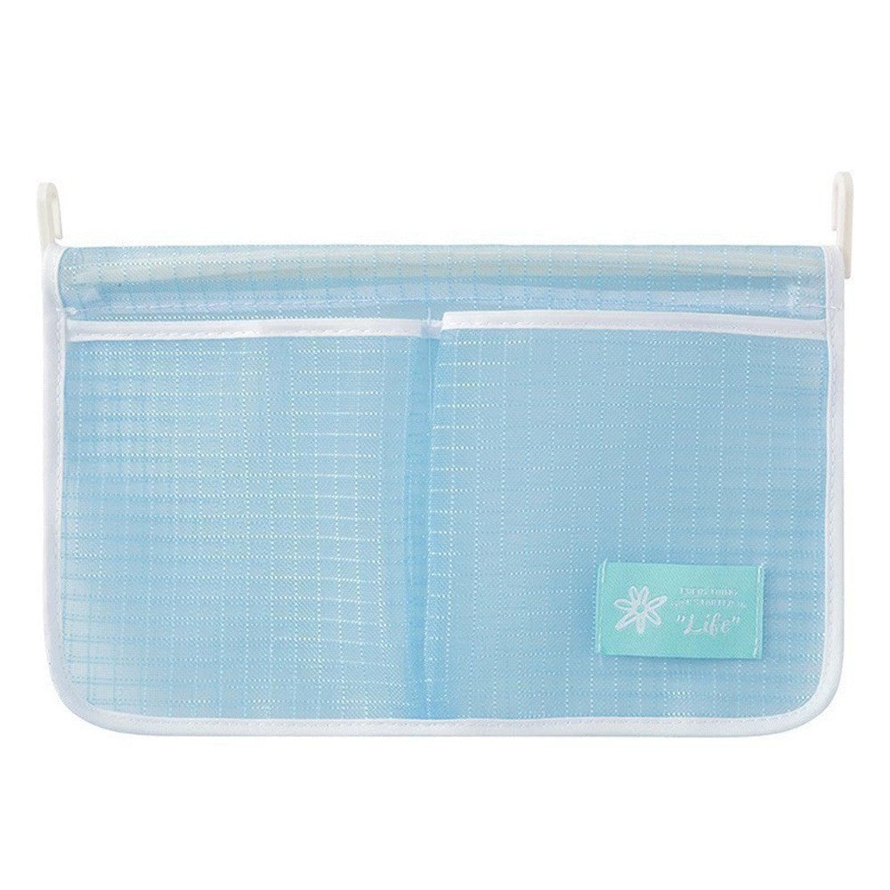 Refrigerator Mesh Organizer Bag with Double Compartment Hanging Design for Sauce Packet and Kitchen Storage