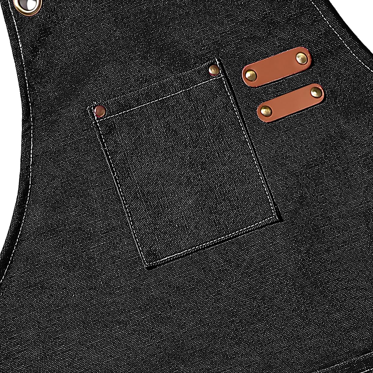 27×30" Cotton Canvas Cross Back Chef Apron with Oversized Pockets for Kitchen and Workshop