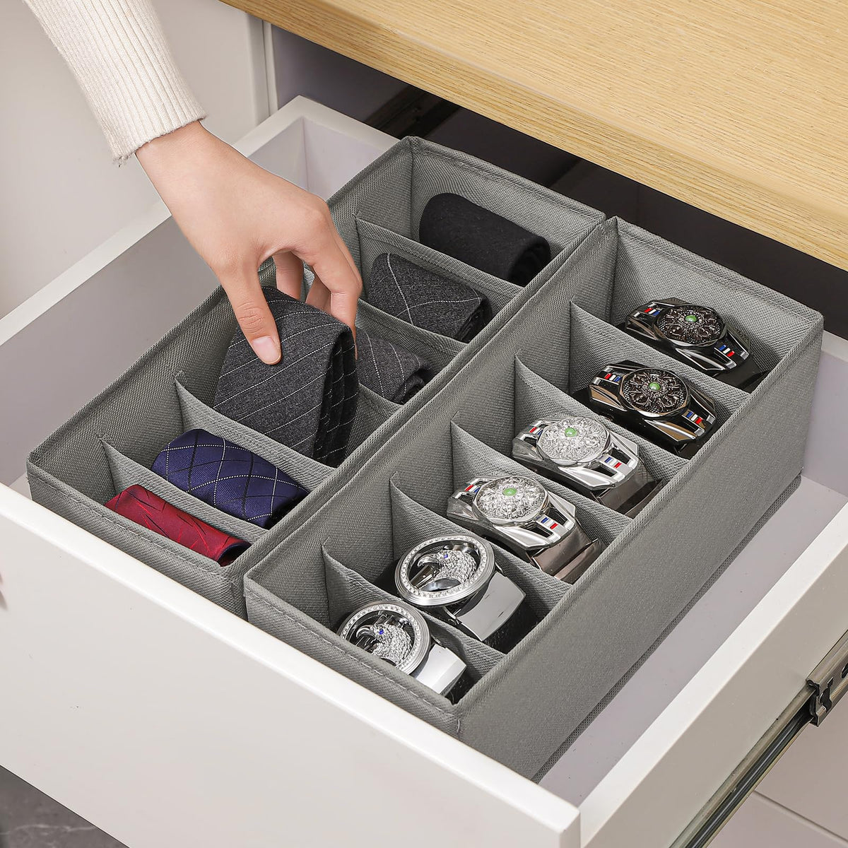 Foldable Closet Drawer Organizer for Underwear, Socks, Bras, Scarves and Wardrobe Storage
