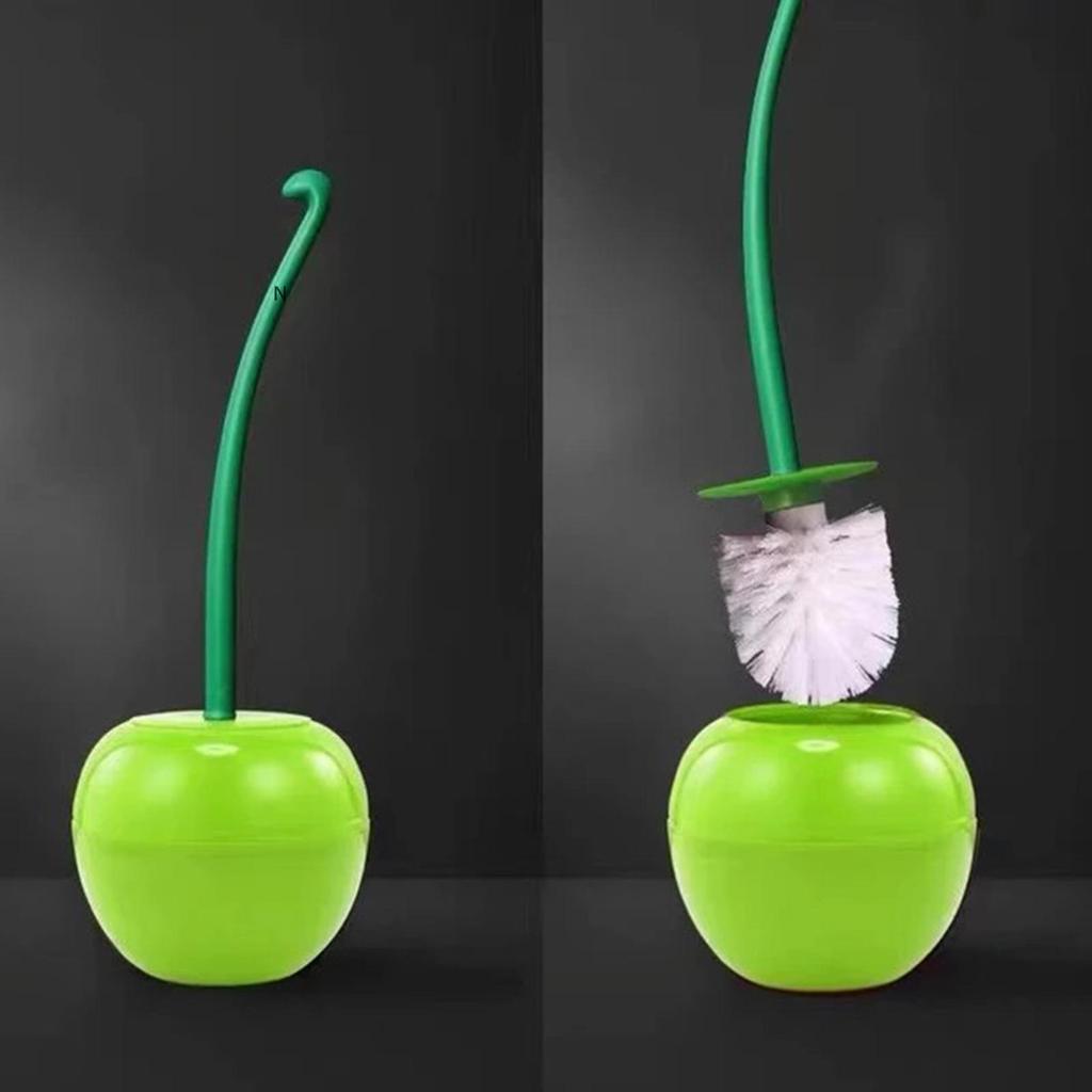 Cherry Toilet Brush Holder Set with Decorative ABS Design for Bathroom Cleaning and Lavatory Storage