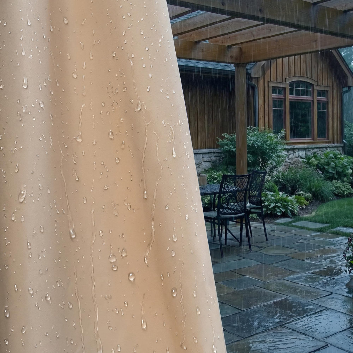Outdoor Privacy Curtain with Waterproof Fabric and Rust-Resistant Grommets for Patios and Gazebos