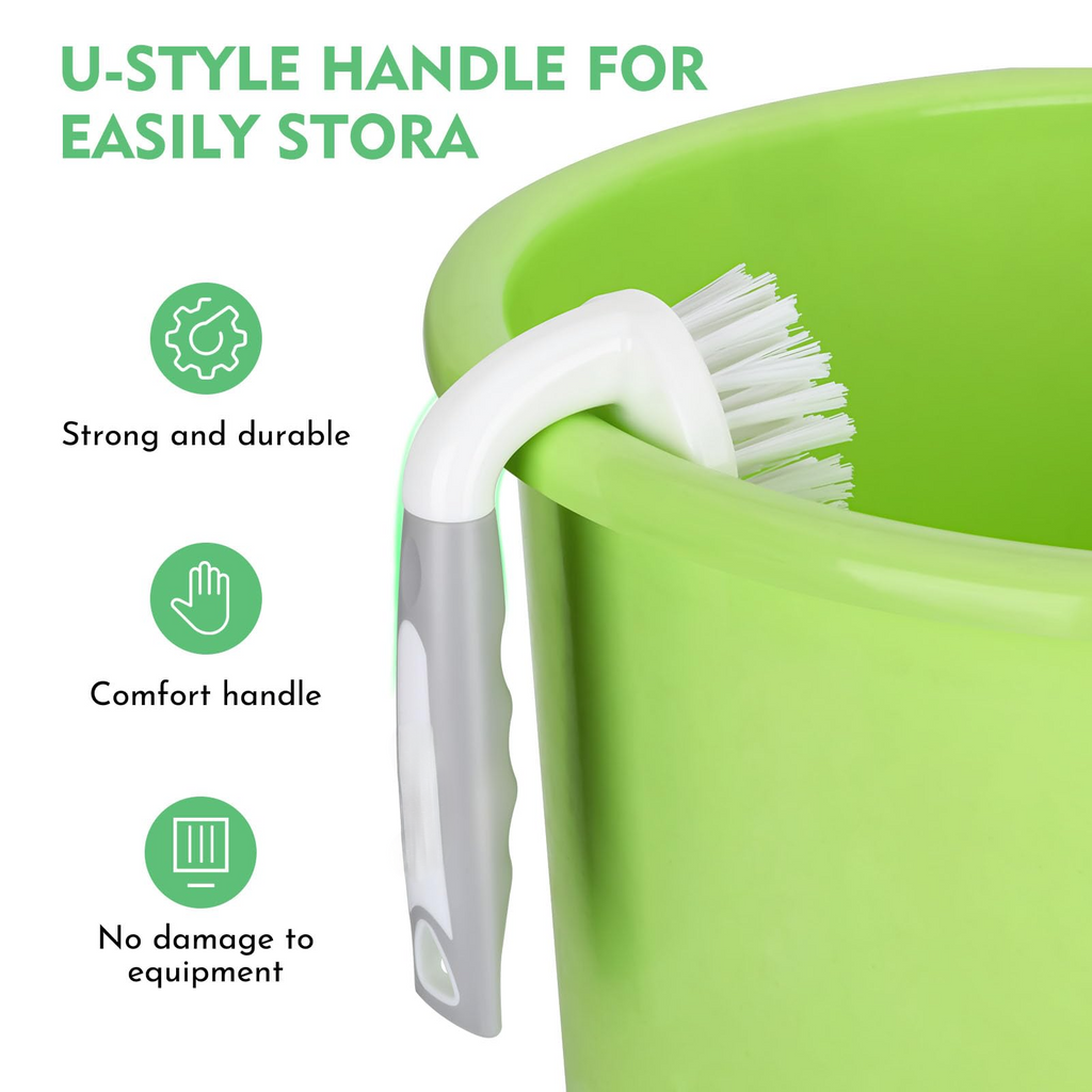 Heavy Duty Scrub Brush Set with Stiff Bristles and Non-Slip Grip for Bathroom, Kitchen, Carpet and Shower Cleaning