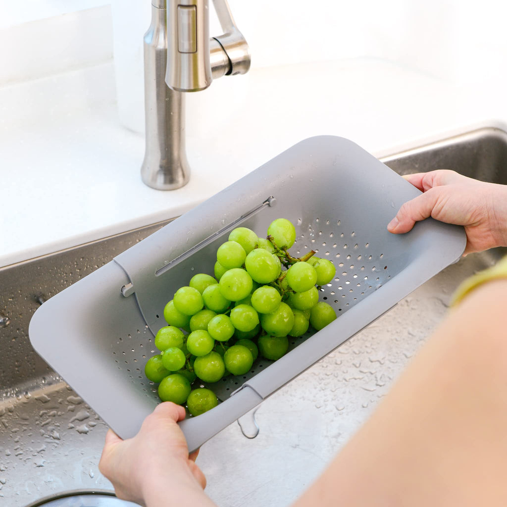 Retractable Sink Drain Basket Adjustable Vegetable Washing Rack