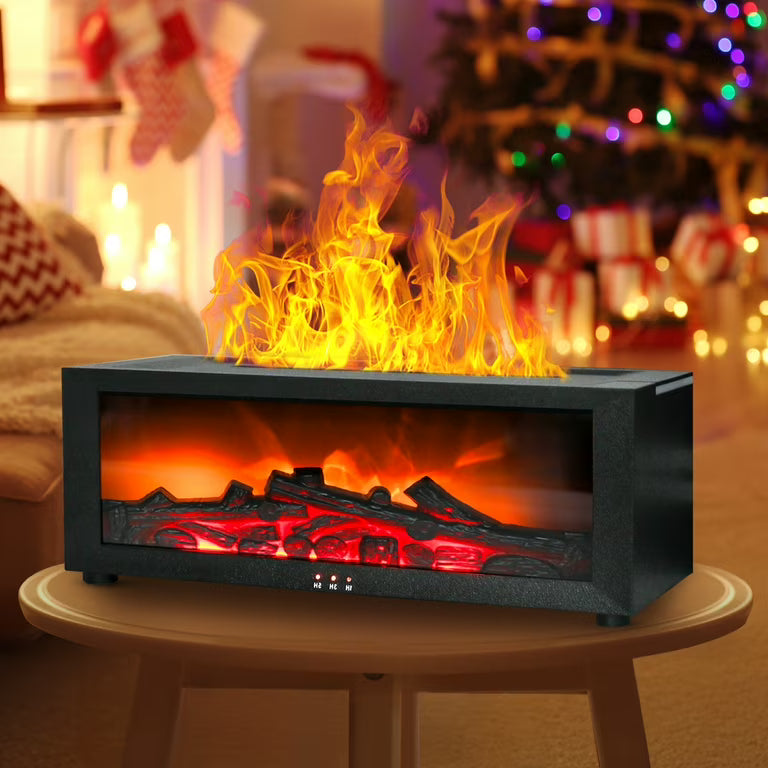 Flame Aroma Diffuser with RGB Lighting and Remote Control for Home Aromatherapy and Humidifying