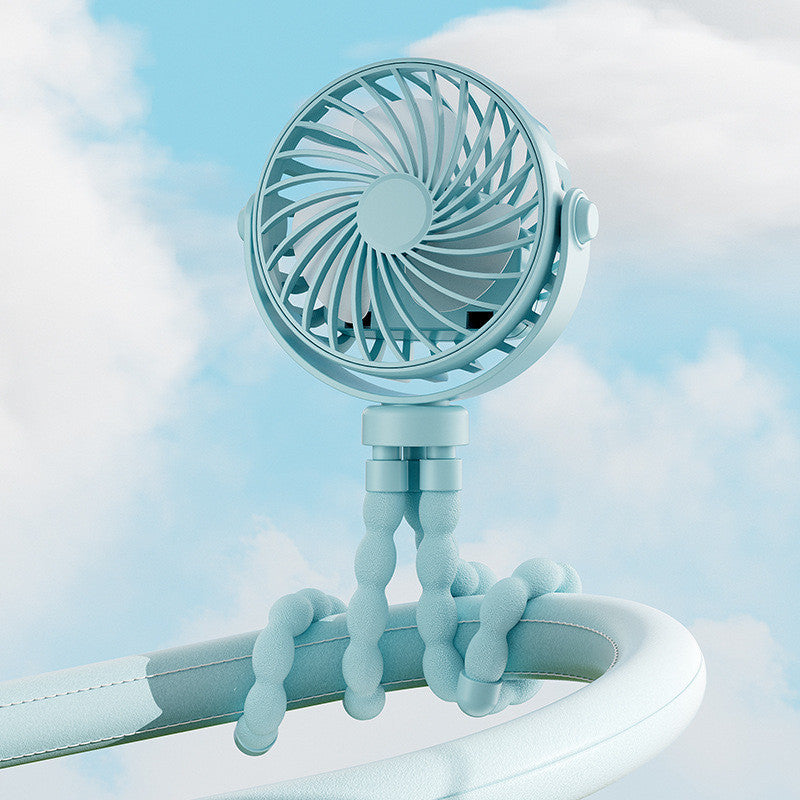 Rechargeable Octopus Mini Fan with Flexible Tripod, LED Night Light and Portable Hands-Free Design
