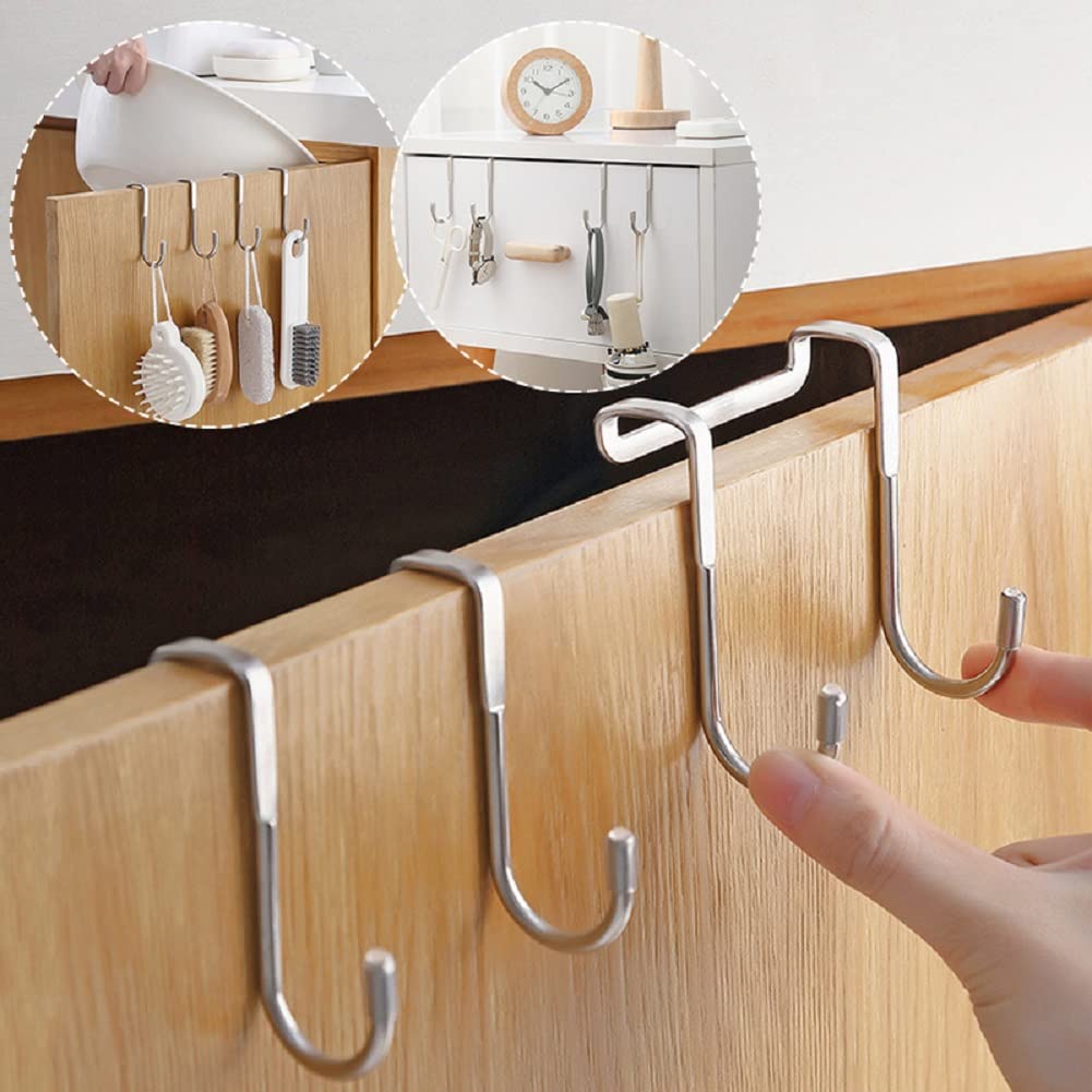 1Pcs of 304 Stainless Steel S Shaped Cabinet Door Hook for Towel Storage